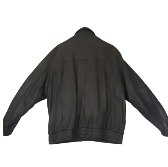 Vtg 80s Wilsons Leather Jacket Men's L A 2 Bomber Flight Motorcycle Brown Heavy. - Picture 3 of 15